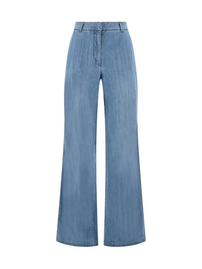 Ermanno Scervino Mid Rise Washed Denim Jeans In Blue