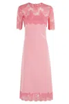 Ermanno Scervino Midi Dress In Soft Cady In Pink
