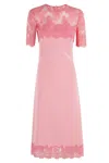 Ermanno Scervino Midi Dress In Soft Cady In Pink