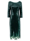 Ermanno Scervino Midi-dress With Sequins Sewn All Over In Green