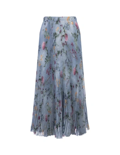 Ermanno Scervino Midi Pleated Skirt With Floral Print In Floreale