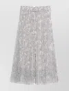 Ermanno Scervino Midi Skirt With Floral Lace Overlay In Multi