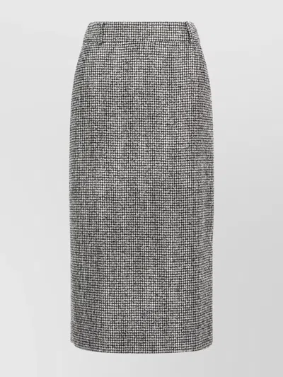 Ermanno Scervino Midi Skirt With Slit And High Waist In Gray