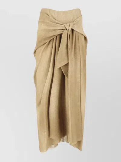 Ermanno Scervino Midi Skirt Wrap Design Bow Detail In Brown