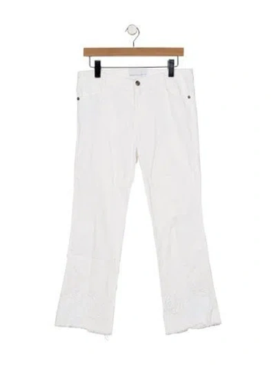 Pre-owned Ermanno Scervino Mid-rise Flared Jeans In White