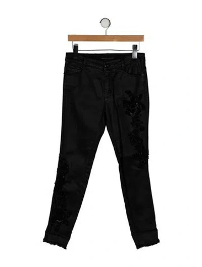 Pre-owned Ermanno Scervino Mid-rise Skinny Leg Jeans In Black