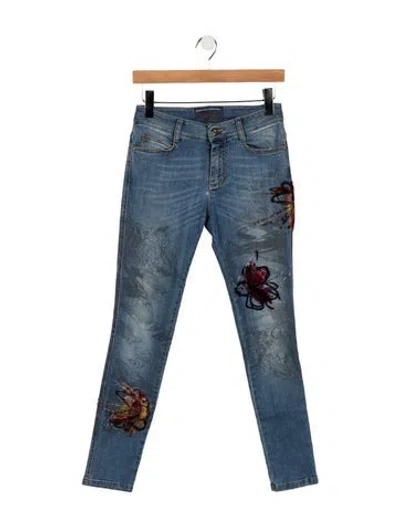 Pre-owned Ermanno Scervino Mid-rise Skinny Leg Jeans In Blue