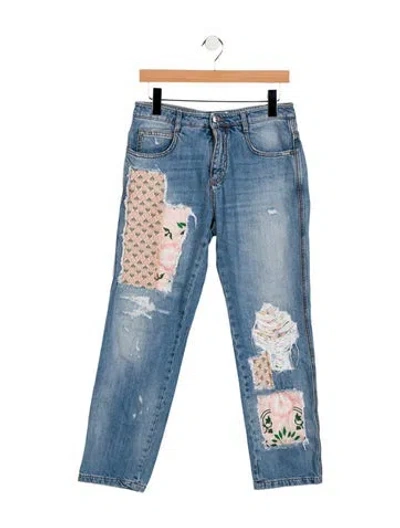 Pre-owned Ermanno Scervino Mid-rise Straight Leg Jeans In Blue