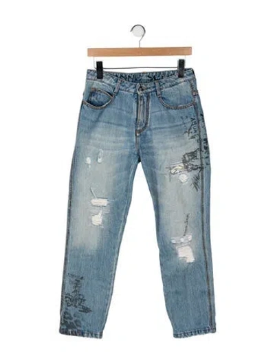 Pre-owned Ermanno Scervino Mid-rise Straight Leg Jeans In Blue