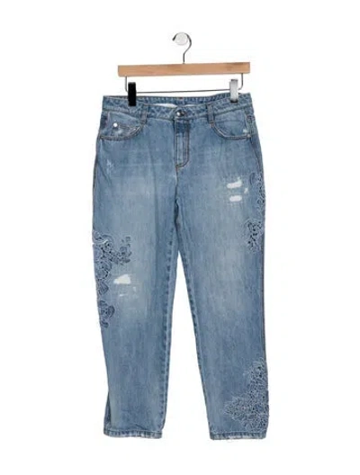 Pre-owned Ermanno Scervino Mid-rise Straight Leg Jeans In Blue