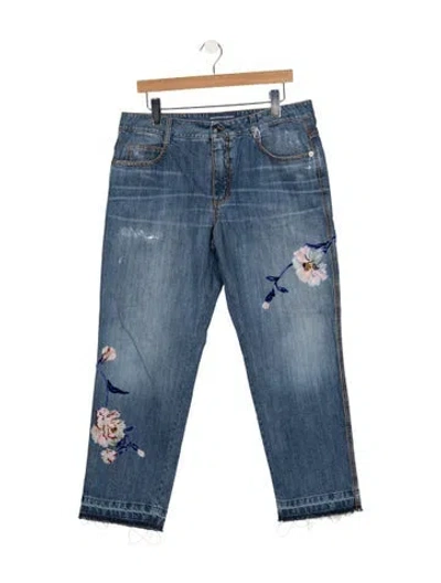 Pre-owned Ermanno Scervino Mid-rise Straight Leg Jeans In Blue