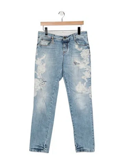 Pre-owned Ermanno Scervino Mid-rise Straight Leg Jeans In Blue