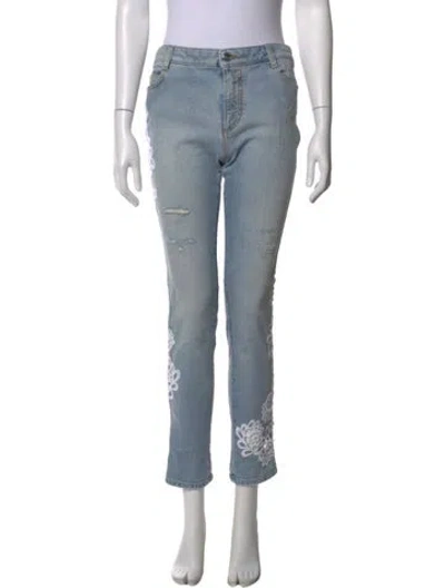 Pre-owned Ermanno Scervino Mid-rise Straight Leg Jeans In Blue