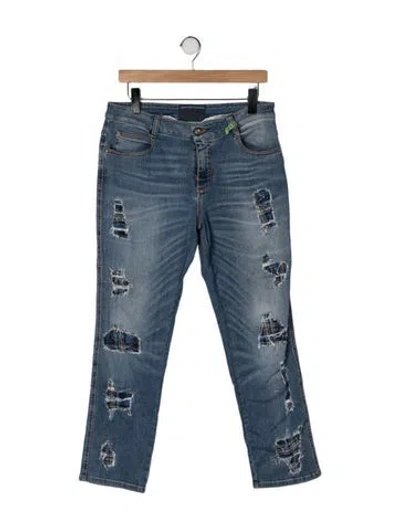 Pre-owned Ermanno Scervino Mid-rise Straight Leg Jeans In Blue