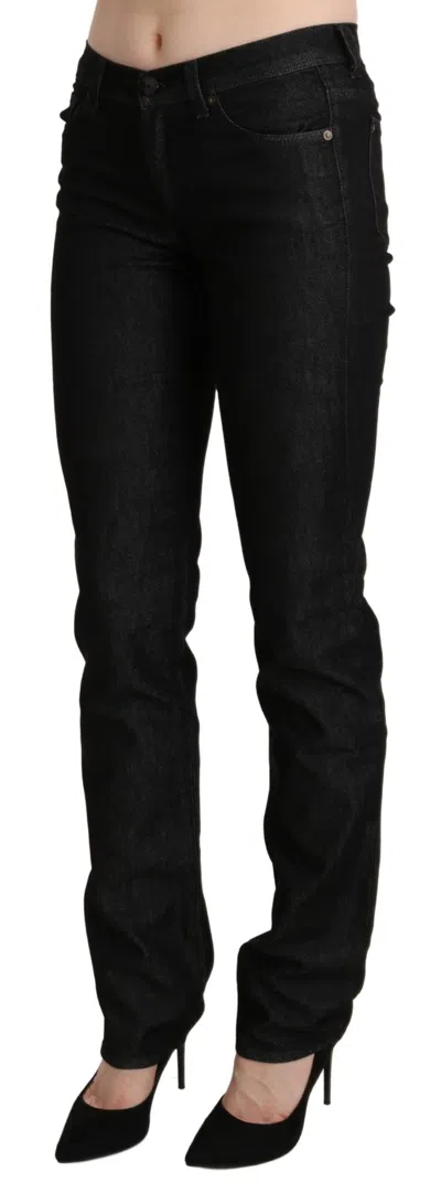 Ermanno Scervino Mid-waist Skinny Denim Jeans In Black