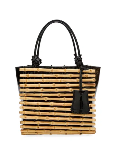 Ermanno Scervino Mini Maggie Bamboo-panel Tote Bag In Brown