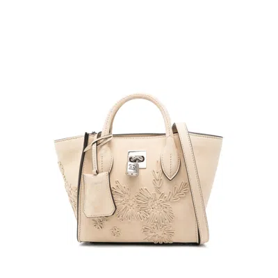 Ermanno Scervino Mini Maggie Floral-detail Tote Bag In Neutral
