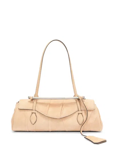 Ermanno Scervino Mini Music Suede Shoulder Bag In Neutral