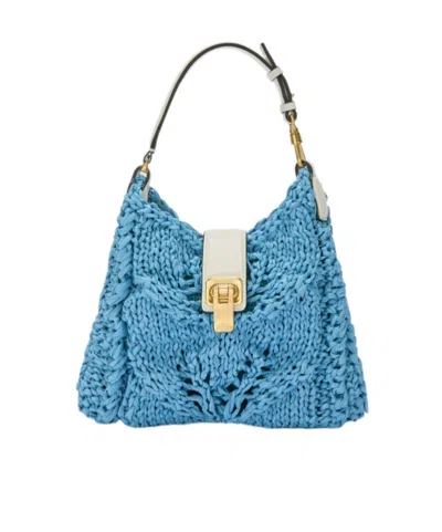 Ermanno Scervino Mini Powder Blue Hobo Bag
