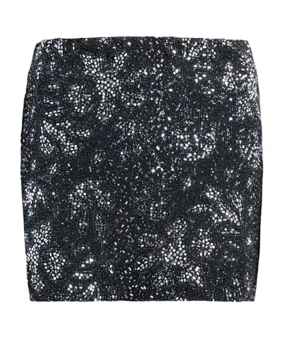 Ermanno Scervino Mini Skirt With Hand-applied Stones And Crystals In Multi