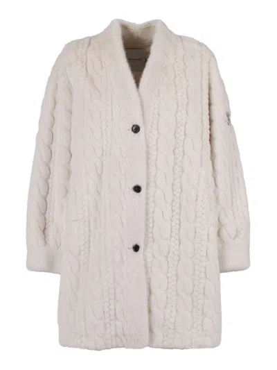 ERMANNO SCERVINO MINIMALIST LONG COAT WITH CLASSIC COLLAR AND STRAIGHT SILHOUETTE