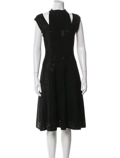 Pre-owned Ermanno Scervino Mock Neck Knee-length Dress In Black