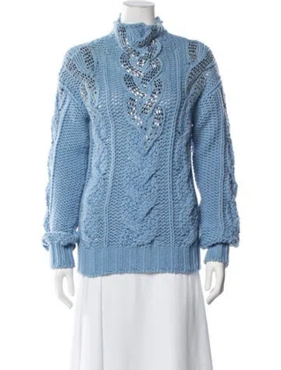 Pre-owned Ermanno Scervino Mock Neck Sweater In Blue