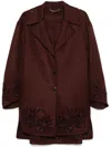 Ermanno Scervino Motif-embroidered Coat In Red