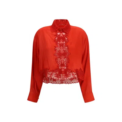 Ermanno Scervino Multicolor Cotton Blouse In Red