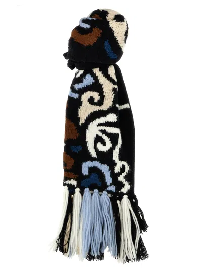 ERMANNO SCERVINO MULTICOLOR MAXI FRINGED SCARF