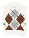 Ermanno Scervino Pure Cashmere Top With Two-tone Argyle Motif In Multi