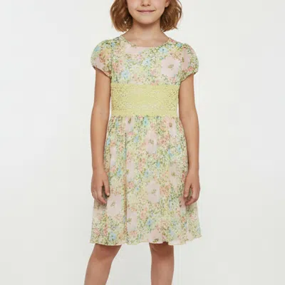 Pre-owned Ermanno Scervino Multicolour Floral Print Chiffon Puff Sleeves Dress 8 Yrs