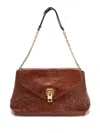 Ermanno Scervino New Joy Embroidered Shoulder Bag In Brown
