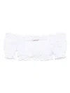 Ermanno Scervino Lace Cotton Cropped Top With Off-the-shoulder Design In White