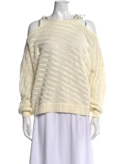 Pre-owned Ermanno Scervino Off-the-shoulder Sweater In Neutrals