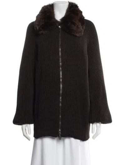 Pre-owned Ermanno Scervino Open Front Sweater In Black