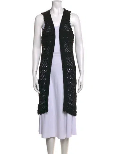 Pre-owned Ermanno Scervino Open Front Sweater In Black