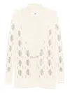 Ermanno Scervino Open-knit Cardigan With Textured Pattern And Relaxed Fit In Neutral