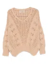 Ermanno Scervino Open-knit Jumper In Neutral
