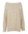 Ermanno Scervino Long-sleeved Sweater In Neutral