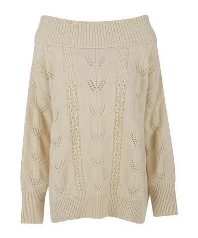 Ermanno Scervino Long-sleeved Sweater In Neutral