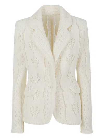 Ermanno Scervino Open-work Jacket In Neutral