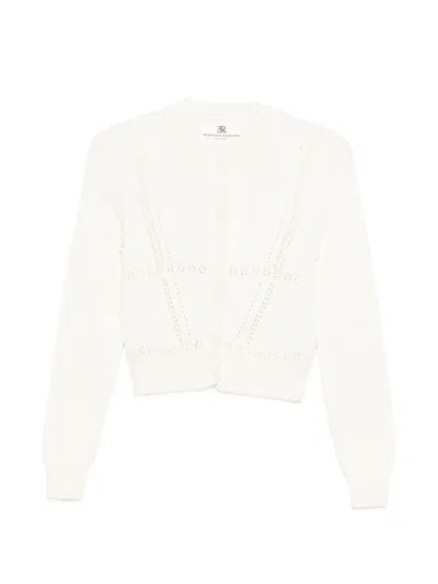 Ermanno Scervino Open-stitch Layered Cardigan In Gray