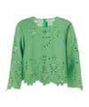 Ermanno Scervino Openwork Crewneck Cropped Blouse