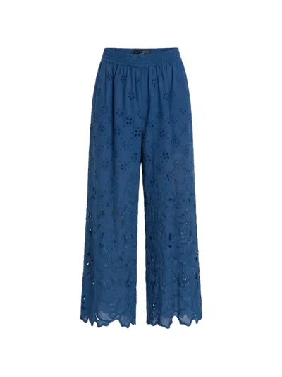 Ermanno Scervino Openwork Trousers In Blue