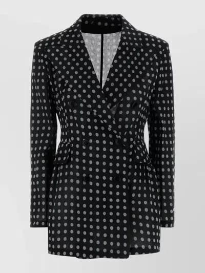 Ermanno Scervino Organza Blazer Polka Dot Tailoring In Black