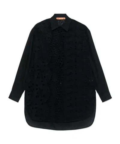 Ermanno Scervino Oversize Poplin Shirt In Blue