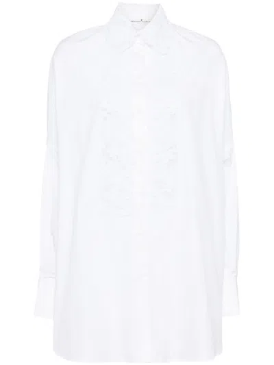 Ermanno Scervino Floral-lace Cotton Shirt In White
