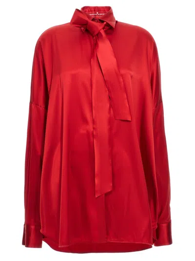 Ermanno Scervino Oversized Satin Shirt In Red