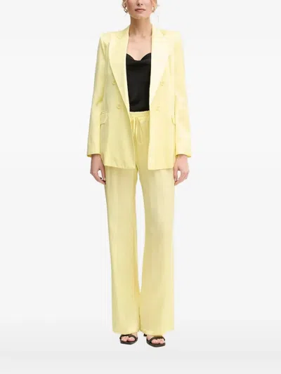 Ermanno Scervino Padded-shoulder Double-breasted Blazer In Yellow